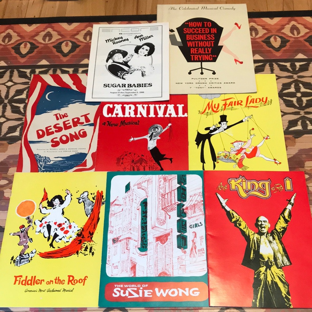 Collection of 8 Vintage Broadway Musical Programs